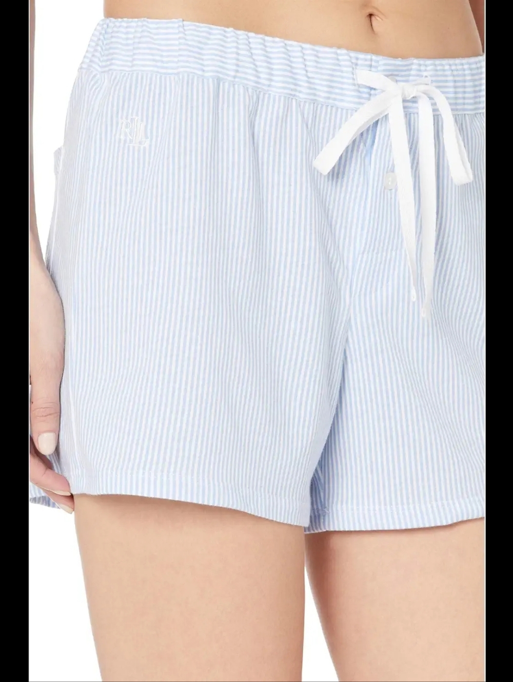 Lauren Ralph Lauren Small Stripes Pyjama Shorts Cotton Jersey Sleep Shorts Draws - Picture 5 of 6